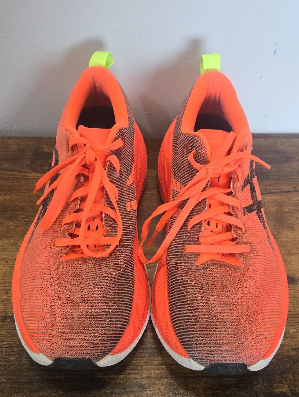 Bright Orange Running Sneakers with Neon Heel Tabs